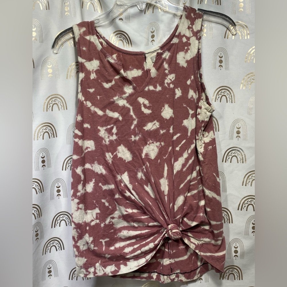 Casual Knot Front Tie-Dye Tank Top